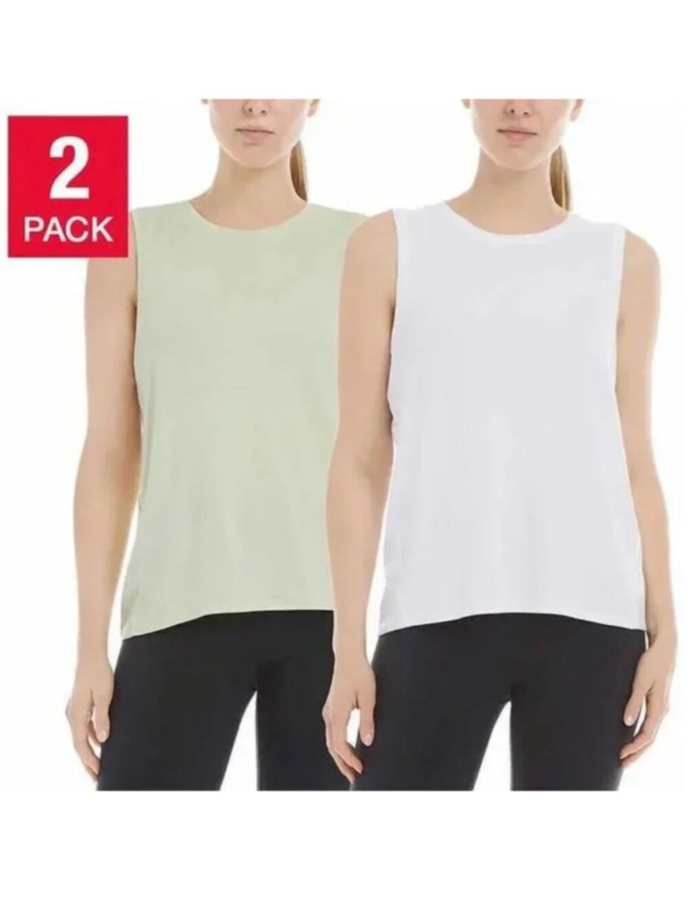 NEW Danskin 2 Pack Breathe Space Dyed Wicking Moisture Control Tank Tops Shirt L